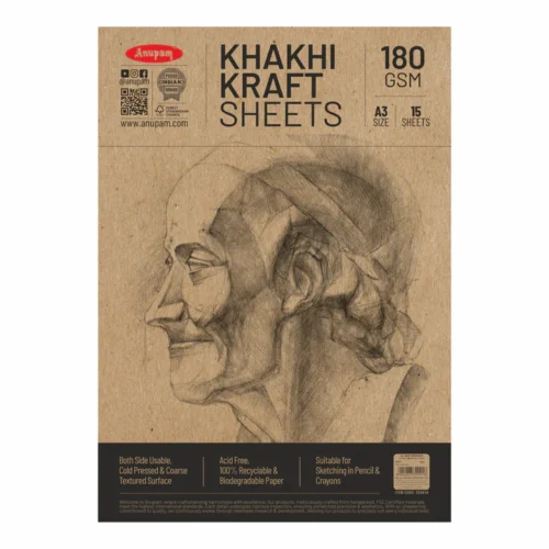 Anupam Kraft Paper Brown Color - A3 180 GSM
