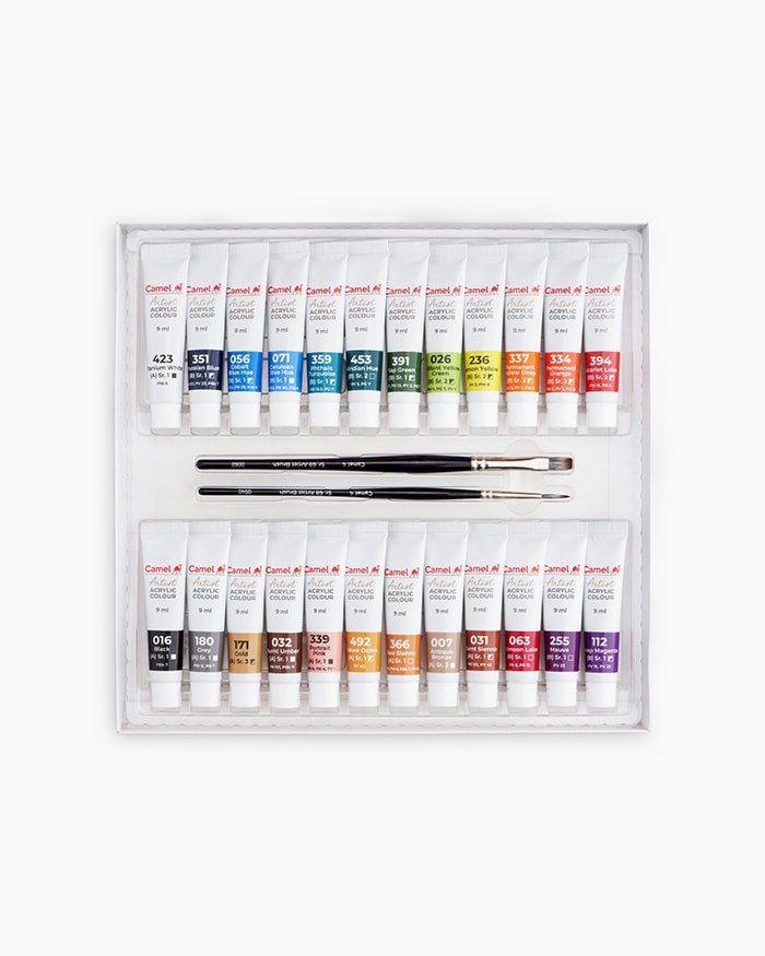 Camel Artist Acrylic Colours 24 shades X 9ml - Image 3