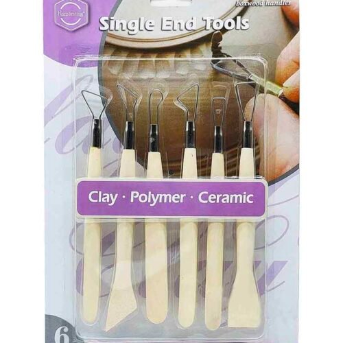 Clay tool wood handle 6Pc