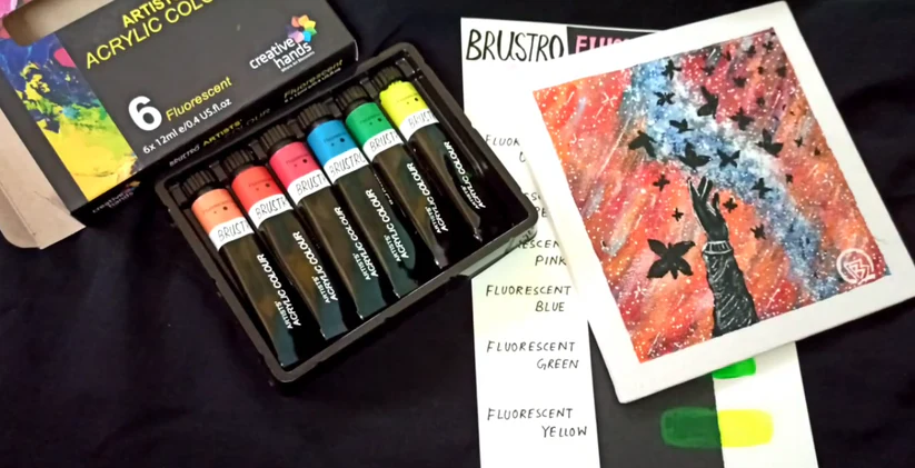 Brustro Artist Acrylic Colours 6 shades X 12ml - Image 3