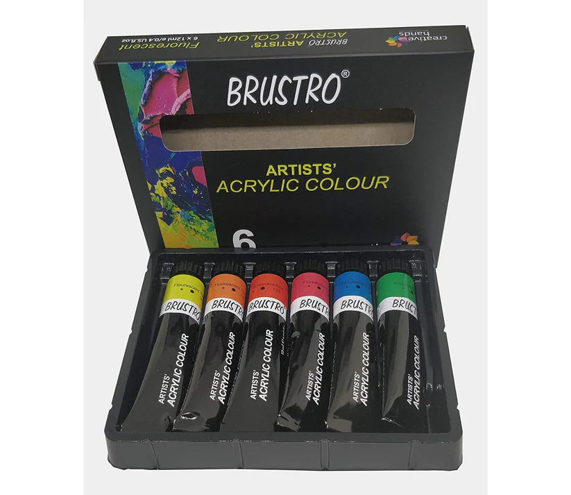 Brustro Artist Acrylic Colours 6 shades X 12ml - Image 5