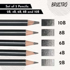 Brustro Artist Fineart Graphite Pencil SET OF 5 - Image 3