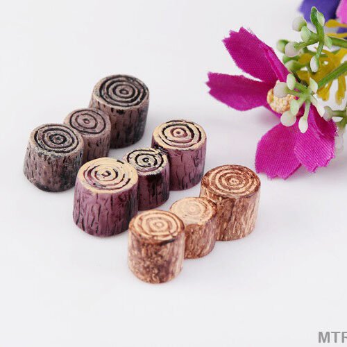 Pier wooden Stump Bridge Miniature - 3Pc