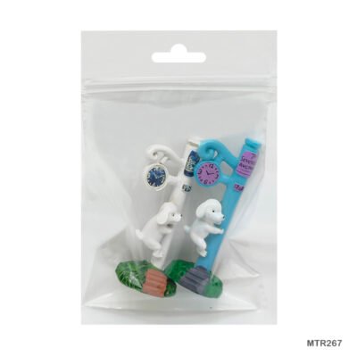 Dog Climbing Pole Statue Miniature - Image 2