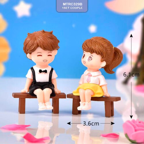 couple with bench miniature