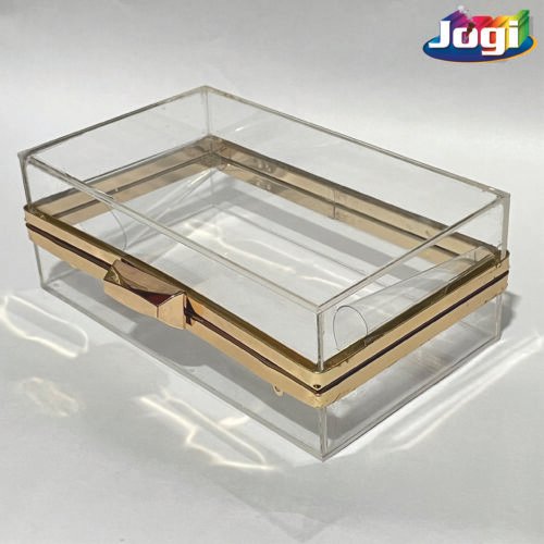 Jogi Art Transparent Resin Clutch Base with Chain – DIY Customizable Handbag for Weddings & Parties