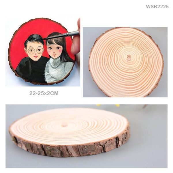 Unfinished Natural Wooden Slice 22-25 CM - Image 2