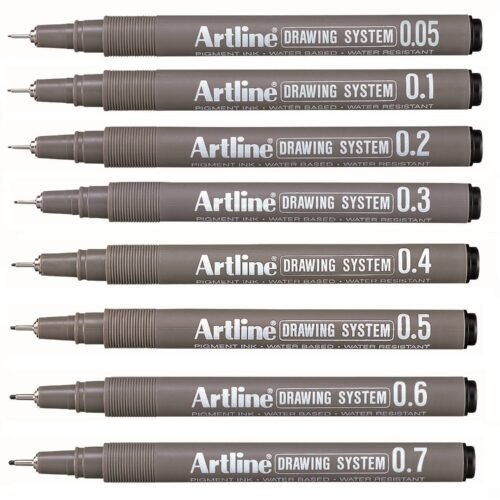 Artline Technical Drawing Pen - Water-Based Pigment Ink - Black