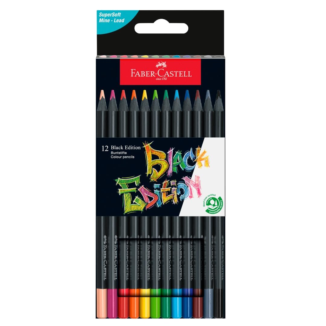 Faber Castell Black Edition Colour Pencils - set of 12
