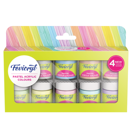 Fevicryl Acrylic Colors Pastel Kit | 10 Colors X 15ml