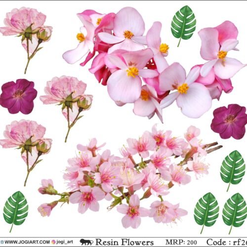"Jogi Art Resin Flower Sticker Sheet - Waterproof, Fade-Resistant, Ideal for Resin Art, Jewelry Making, Scrapbooking & DIY Craft Projects"