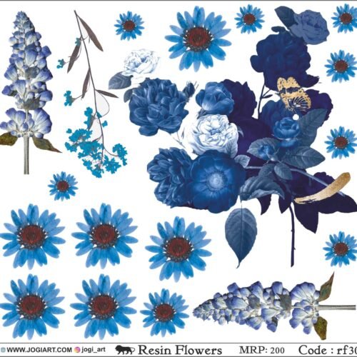 "Jogi Art Resin Flower Sticker Sheet - Waterproof, Fade-Resistant, Ideal for Resin Art, Jewelry Making, Scrapbooking & DIY Craft Projects"