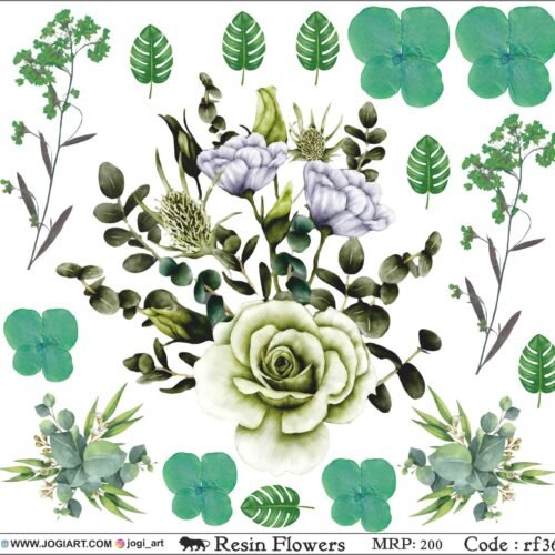 "Jogi Art Resin Flower Sticker Sheet - Waterproof, Fade-Resistant, Ideal for Resin Art, Jewelry Making, Scrapbooking & DIY Craft Projects"