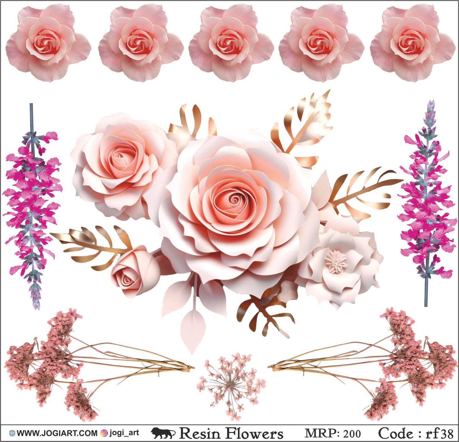 Resin flower Sticker - rf38