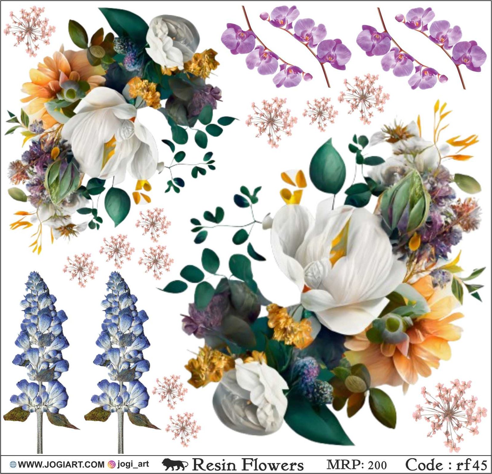 Resin flower Sticker - rf45