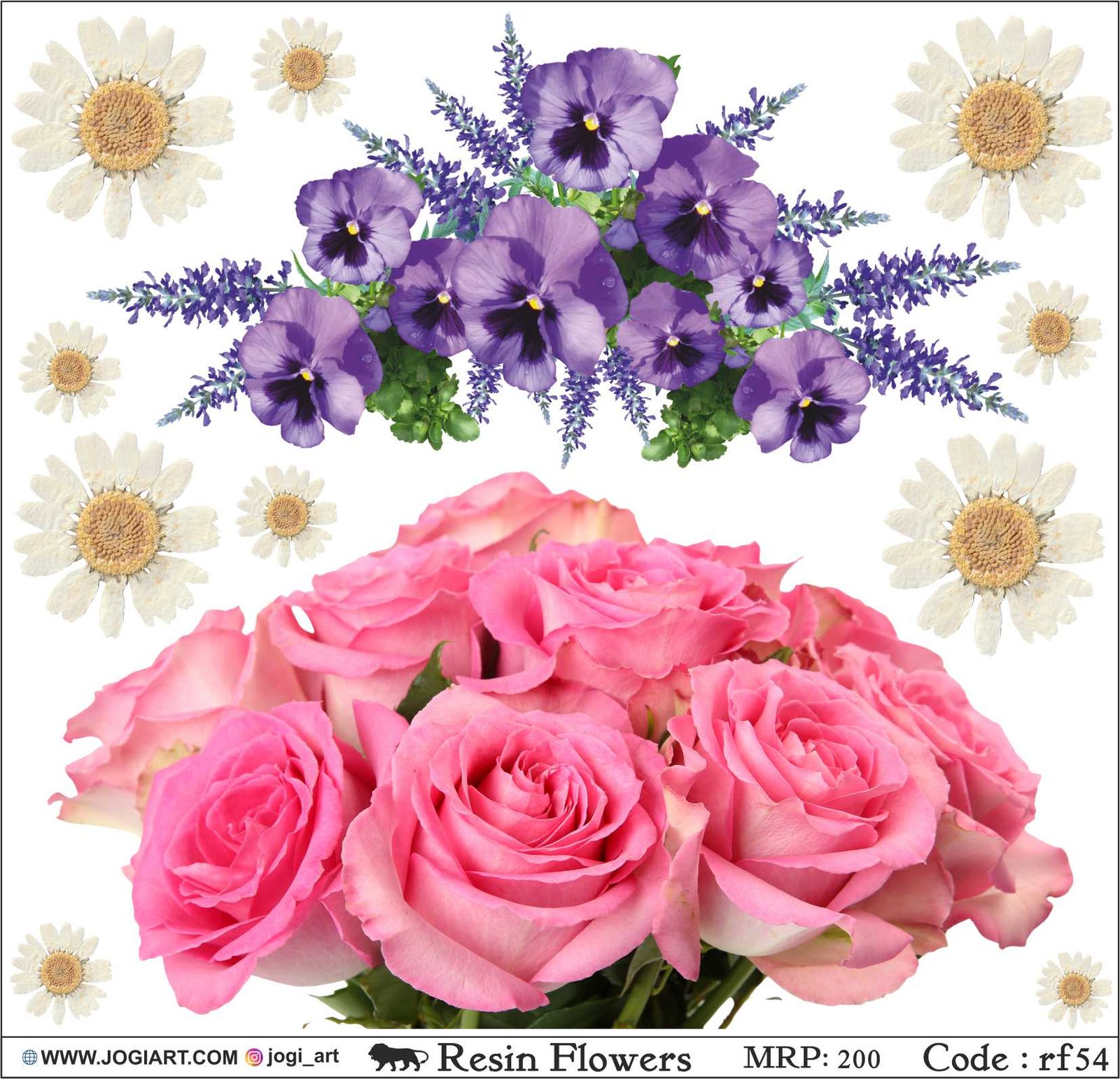 Resin flower Sticker - rf54