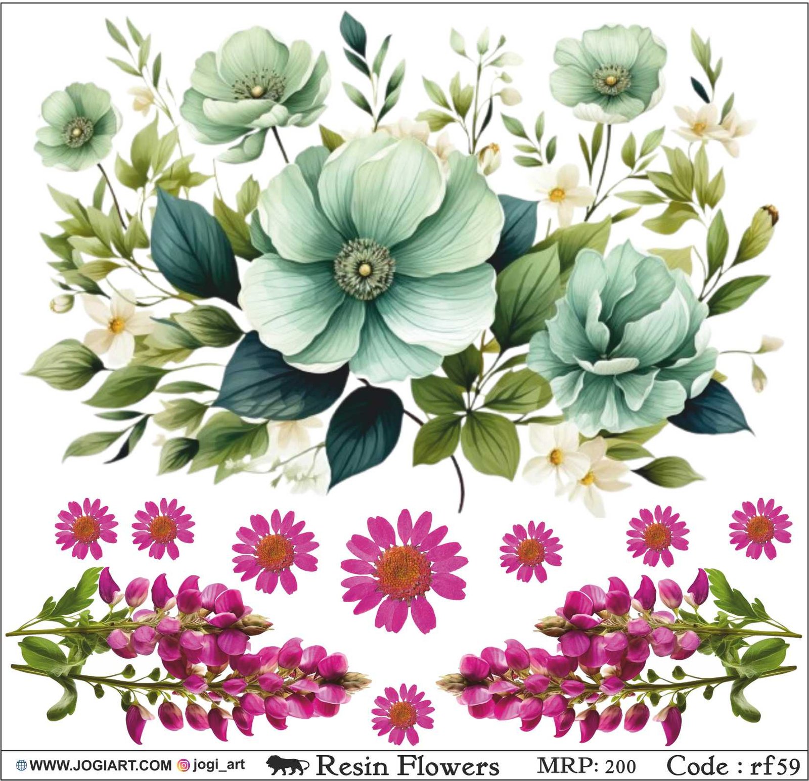 Resin flower Sticker - rf59
