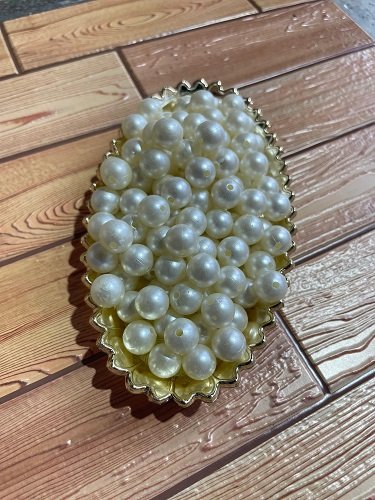 White Pearl Beads - 12 MM, Pack Of 40 Grams