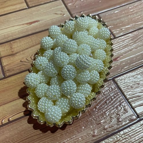 White Angura Bead - 14MM, Pack of 50gm