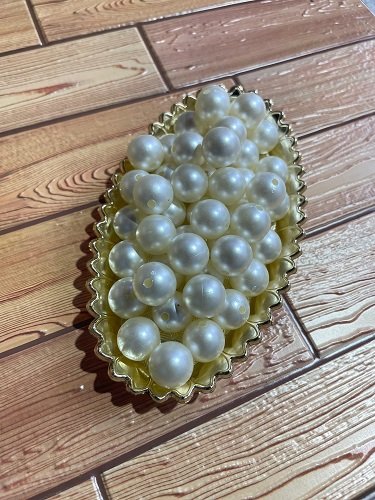 White Pearl Beads - 16 MM , Pack Of 40 Grams