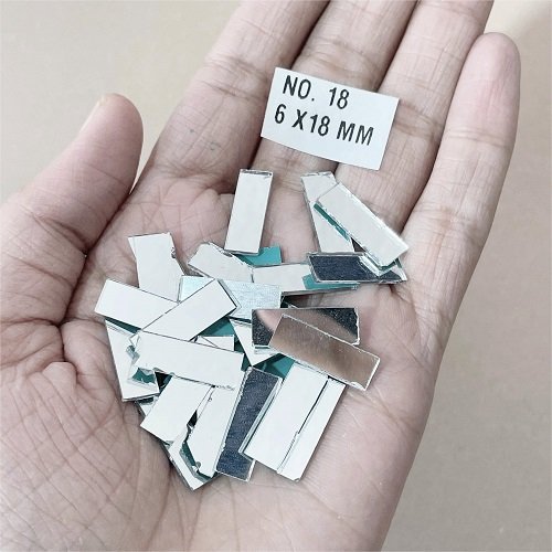No.18 -Rectangle shape mirror - 6 x 18 MM For Lippan & Embroidery Art