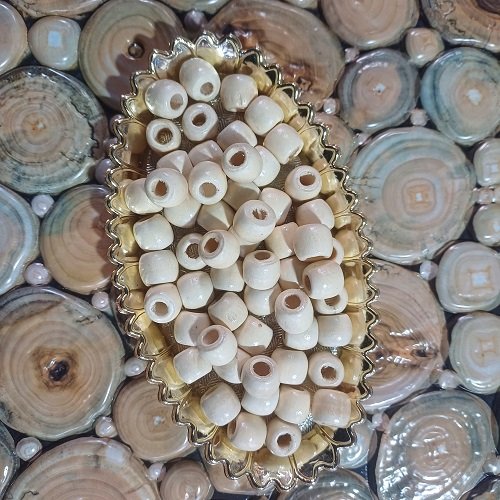 Wooden Beads - Color White - 40 gm