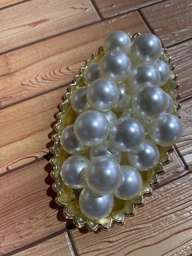 White Pearl Beads - 22 MM, Pack Of 100 Grams
