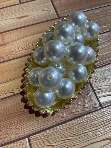 White Pearl Beads - 25 MM, Pack Of 100 Grams