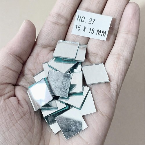 No .27 -Square shape mirror - 14 x 14 MM For Lippan & Embroidery Art