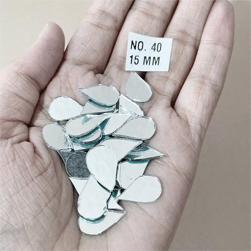 No. 40 -Water drop shape mirror - 16 MM  For Lippan & Embroidery Art