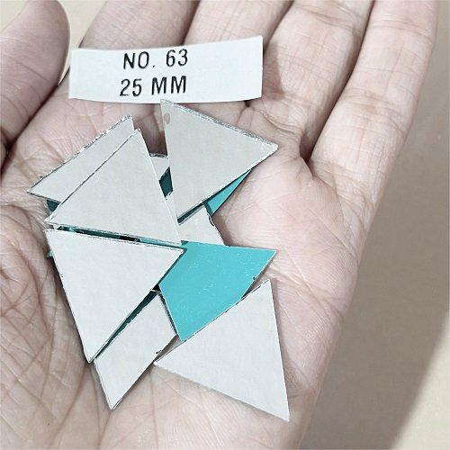 No. 63 -Triangle shape mirror - 25 MM  For Lippan & Embroidery Art