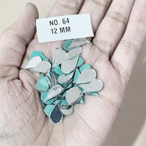 No. 64 -Water Drop shape mirror - 13 MM  For Lippan & Embroidery Art