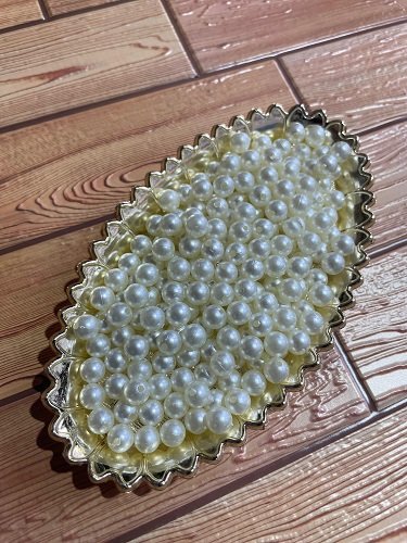 White Pearl Beads - 8 MM, Pack Of 40 Grams