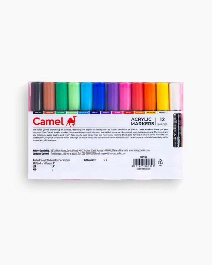 Camel Acrylic Markers 12 shades - Image 2