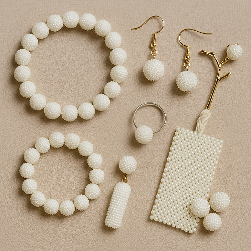 White Angura Bead - 12MM, Pack of 50gm - Image 2