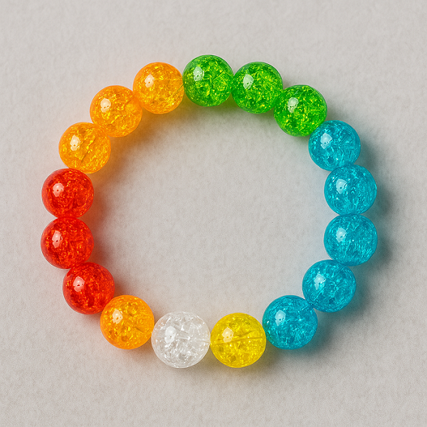 Crackled beads - Orange - Image 2