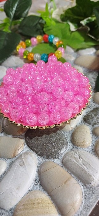 Crackled beads - Pink