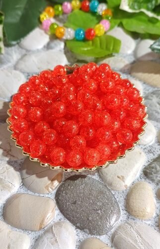 Crackled beads - Red