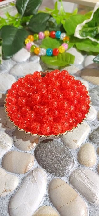 Crackled beads - Red