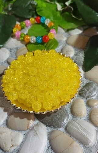 Crackled beads - Yellow