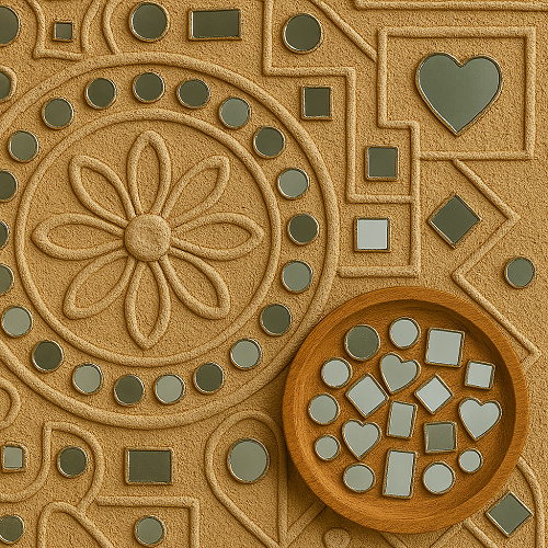No.12 -Round shape mirror -32-33 MM For Lippan & Embroidery Art - Image 2