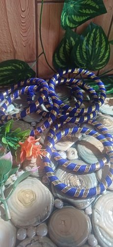 Handmade Coloured Gota bangles Round - Blue color - Set Of 5