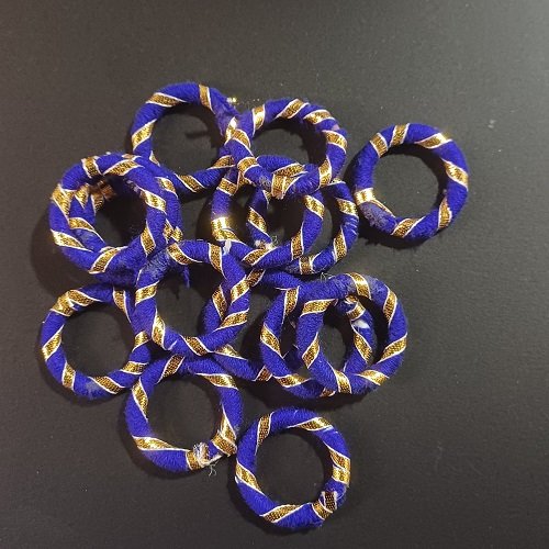 Coloured gota ring Small - Color blue - 5pcs