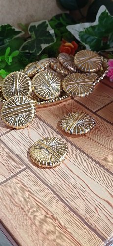 Coloured gota Small Ring - Color Golden- 4pcs