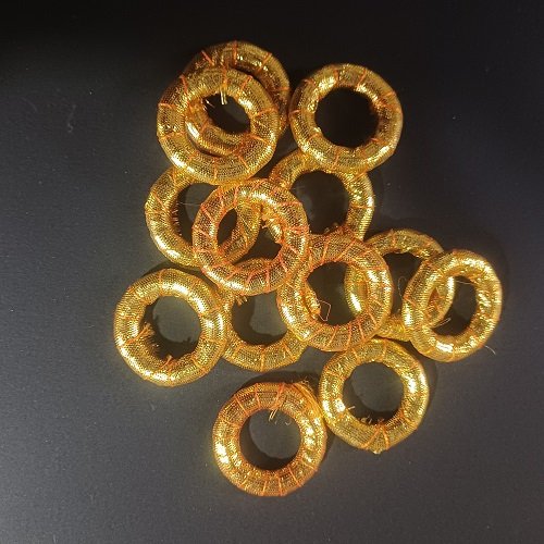 Coloured gota ring Small – Color golden – 4pcs