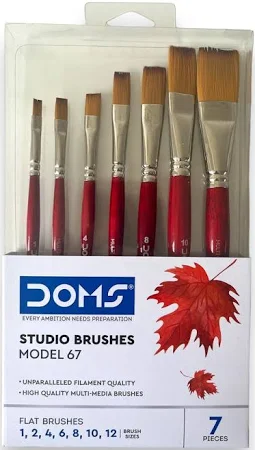 Doms Studio Artist Paint Brush Flat Set of 7