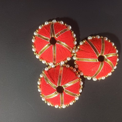 Gota & Beads Katori Umbrella Big - color Red - Pack Of 5