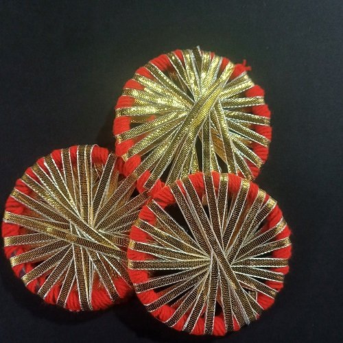 Coloured gota chakra ring Big - Color red - 2pcs