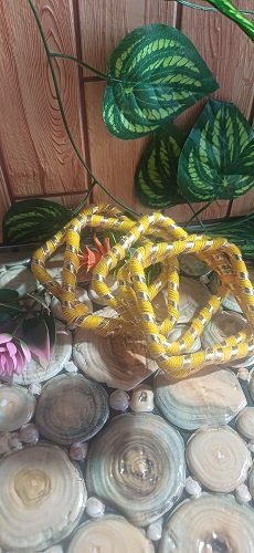 Handmade Coloured Gota bangles Square - Yellow color - Set Of 5