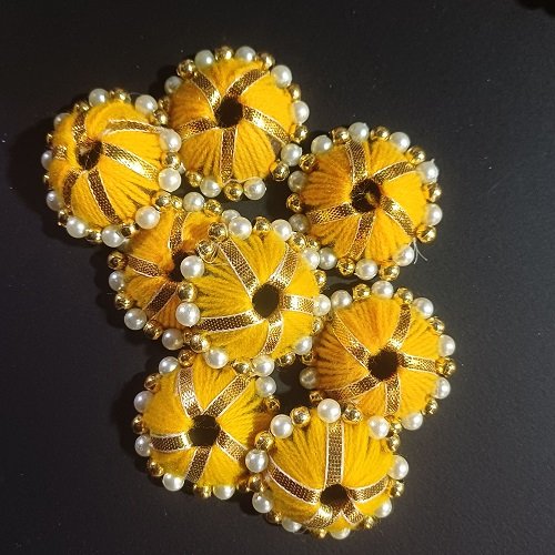 Gota & Beads Katori Umbrella small - color Yellow - Pack Of 5